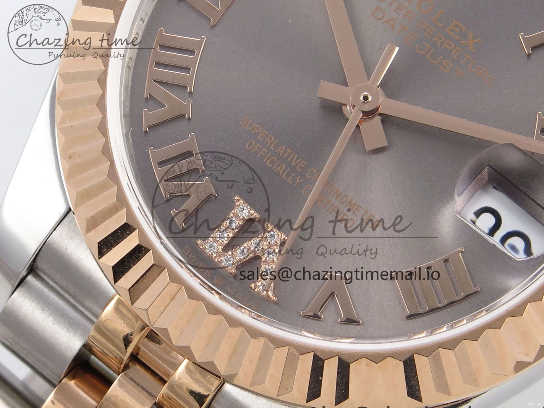 MiroTime 0401 Popular DateJust 31 278271 SS RG GMF 1:1 Best Edition 904L Steel Gray Roman Diamonds Dial on Jubilee Bracelet A 1165